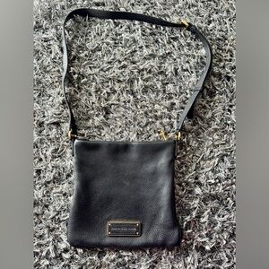 Marc by Marc Jacobs Black Leather Crossbody Bag Gold Hardware